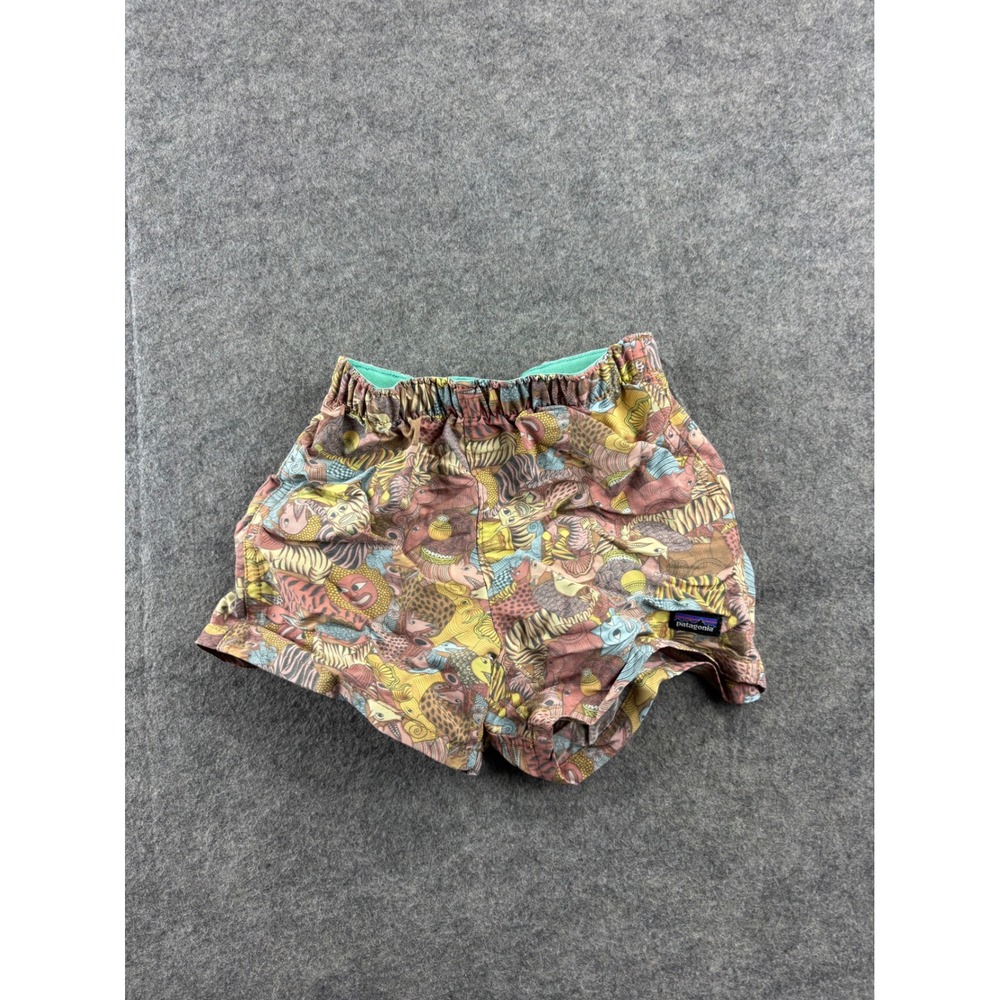 Patagonia Baby Baggies Shorts 12-18M Animal Print Multi-Color Granola Gorpcore